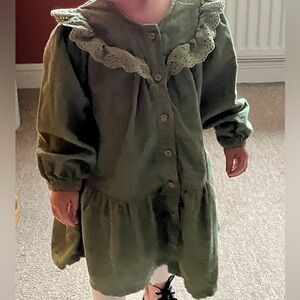 M&S light green ruffled dress size 2-3yrs